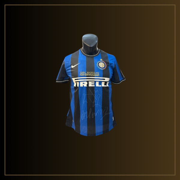 José Mourinho, Samuel Eto'o Vorderseite Signiertes Inter Milan 2009-10 UCL Finale Trikot