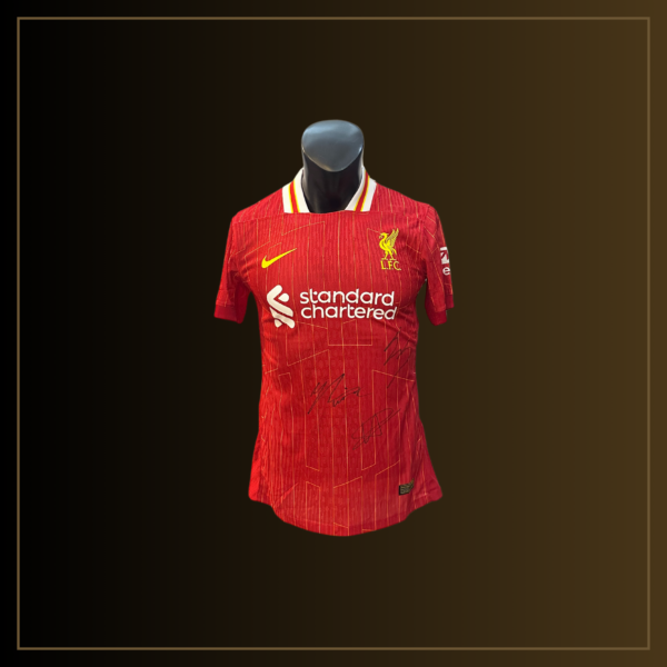 Mohamed Salah, Virgil van Dijk, Dominik Szoboszlai Signiertes Liverpool 2024-25 Heimtrikot