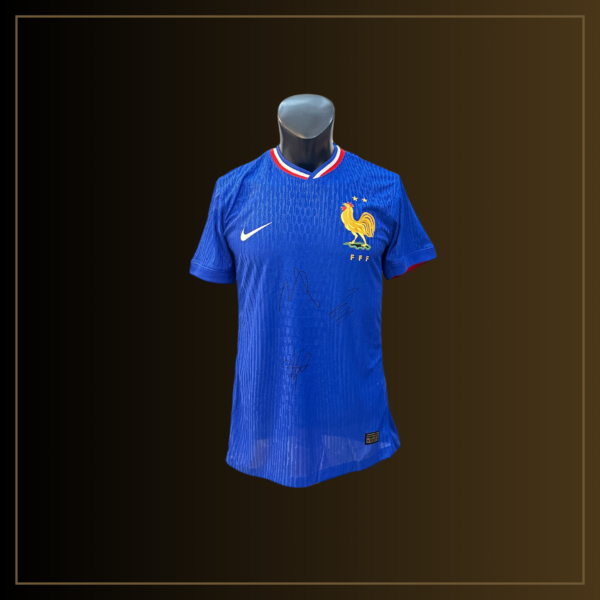 Marcus Thuram, Kylian Mbappé, Theo Hernández Signiertes 2024 Frankreich Trikot - Image 2