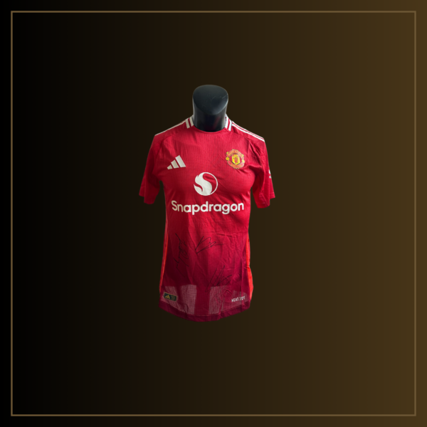 Bruno Fernandes, Andre Onana, Marcus Rashford Signiertes Manchester United 2024-25 Heimtrikot