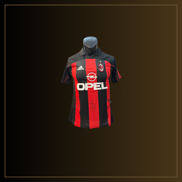 Paolo Maldini, Andriy Shevchenko, Kaká Signiertes AC Milan 2001-02 Heimtrikot