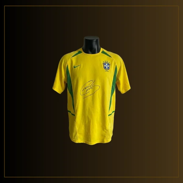 Roberto Carlos Private Signierung - Brazil 2002 Heimtrikot
